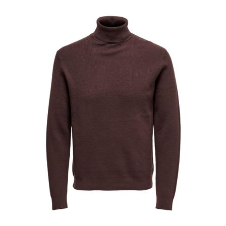 Only & Sons, Turtlenecks Bruin, Heren, Maat:S,Katoen