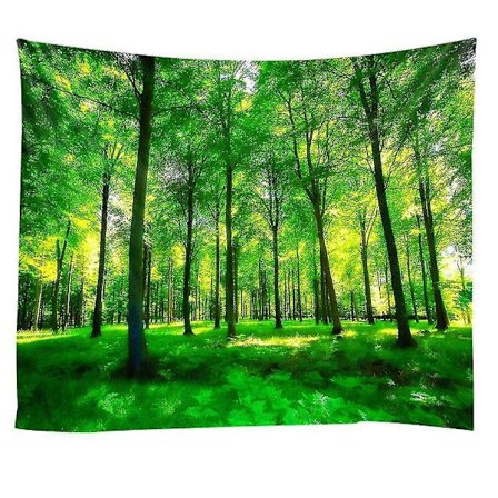 150x150cm Grøn Skov Vægtæppe Vægdekoration Hængende Klud