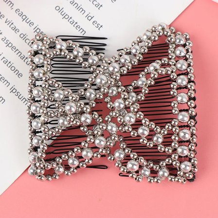 Four Seasons Fashion Hårkam Kvinner Magisk Elastisitet Blomsterperler Klør Klype Sminkebånd Hodeplagg Bøyle Scrunchie DIY Verktøy 1 stk