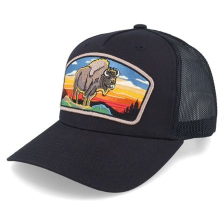 Wild Spirit - Svart trucker Keps - Buffalo Big Patch Black A-frame Trucker @ Hatstore
