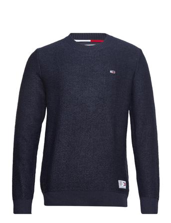 Tjm Regular Structured Sweater Strikkegenser M. Rund Krage Navy Tommy Jeans