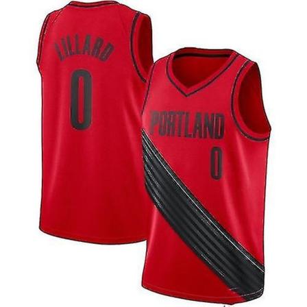 Damian Lillard #0 Koripallopaita 21/22 Urheilupaita Miehille Musta L Punainen S