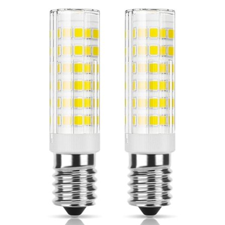 E14 LED-lampa Köksfläkt 7W, Kallvit (6000K), Ej dimbar, Liten Edison-sockel för Kylskåp/Köksfläkt/Husbelysning, 2-pack