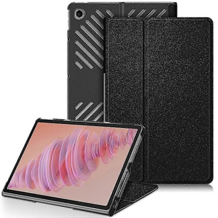 Lenovo Tab Plus 11.5-tuumaiselle TB351FU Kotelo Lämmönpoistoteline Nahkainen Tablettisuojus - Musta c p