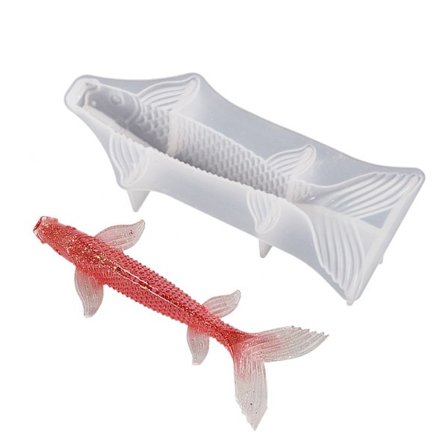 3D Lucky Koi Fish Silikoneform Stor Guldfiskeform STOR