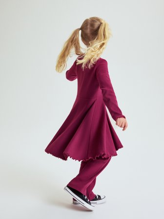 Polarn O. Pyret Ribbad snurrklänning - 128 - barnkläder - pink