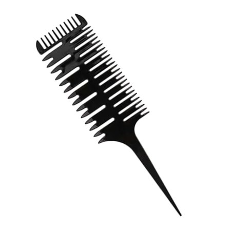 Dobbeltsidet bred fintandet højlysningskam frisørkam hårredskab(sort)