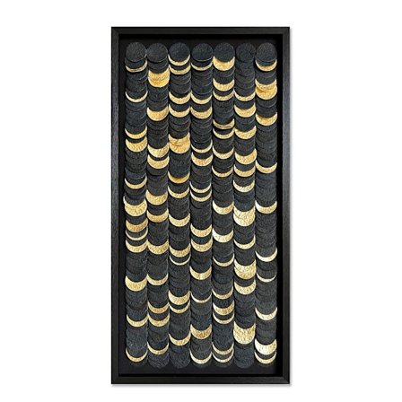 Vildmarksmaleri – Sort & Guld, 50x100cm, Glas