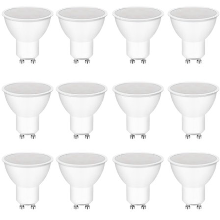 12-pakning GU10 LED-pærer, 5W tilsvarende, 3000K, 400lm, 120° spredningsvinkel, AC 220-240V, Ikke-dimbar, Flimmerfri, Energibesparende, Varmt hvitt 
