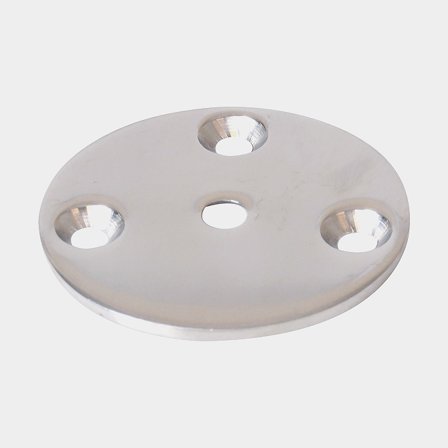 Mounting plate for grab rail, round, acid-resistant stainless steel, Ø58 mm