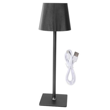 Bærbar Oppladbar Trådløs LED Bordlampe med Berøringskontroll Tre Fargetemperaturer Svart