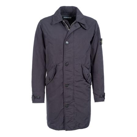 Stone Island, Single-Breasted Coats Blauw, Heren, Maat:M