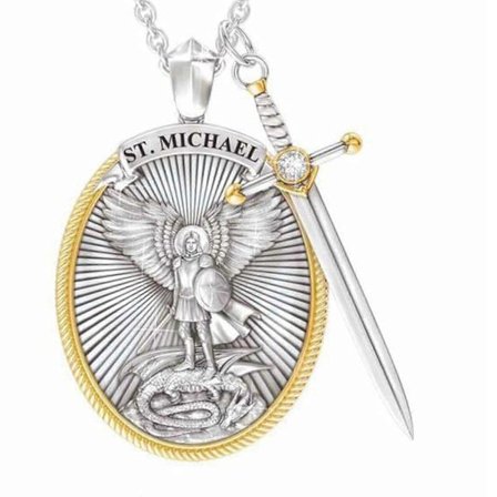 Erkeengel St. Michael Stål Anheng | Amulett Saint Michael Smykker Gave Til Menn Kvinner