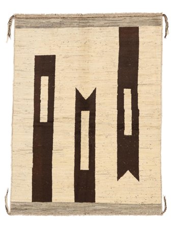 Annodato A Mano Berber Style Tappeto 153X202 Di Lana Beige/Nero Piccolo