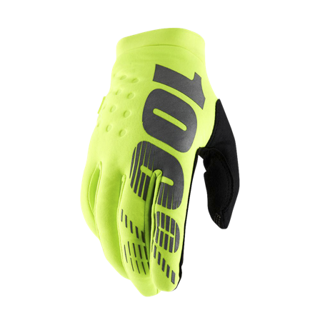 100% Brisker MX Gloves Yellow Fluo S