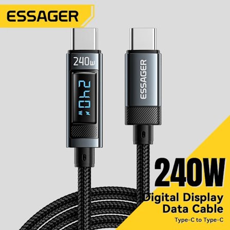 Essager 240W USB Typ C Till USB C Kabel 100W PD 3.1 Snabbladdningskabel För Macbook Pro Xiaomi Samsung Laptop USBC Sladd 2M