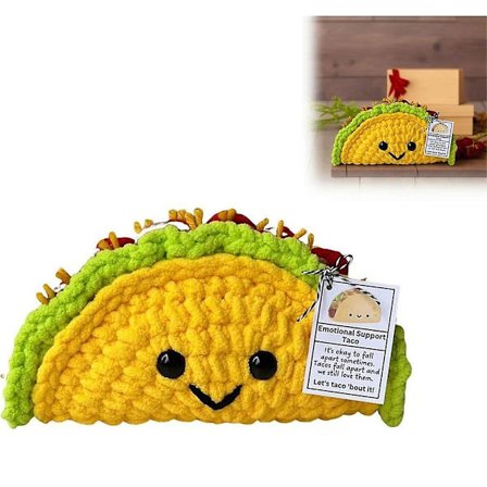 2024 Emosjonell Støtte Taco, Håndlaget Emosjonell Støtte Plysj med Positivt Kort