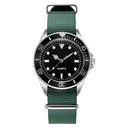 Diver Style Japan Movement Roterande ram tygrem Klassisk analog lysande händer Green