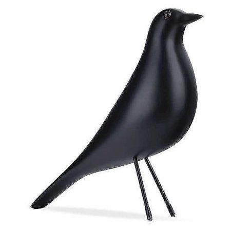Eames Fugl Figurin Harpiks Fugl Statue Skulptur Moderne Minimalistisk Fugl Dekorativ Ornament Til Stue Soveværelse Kontor Indretning (FMY) sort