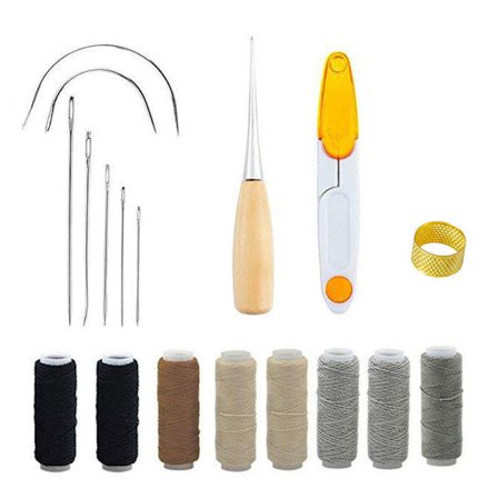 18 osaa nahkatyökaluja nahkaompeluneuloja nahka-asennukseen