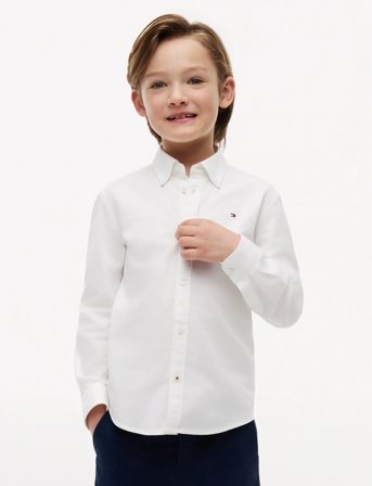 Tommy Hilfiger Boys Stretch Oxford Shirt L/S - White - 98