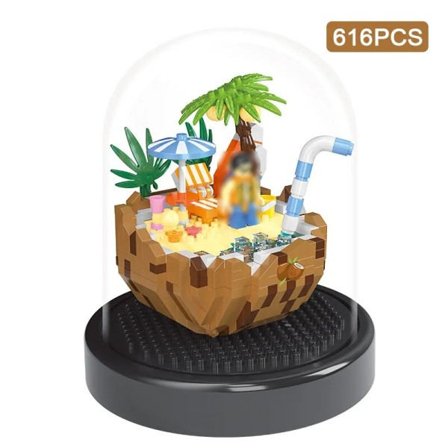 Vandmelon Byggeklodser Sommer Fersken Citron Kokosnød Mikro Klodser 3D Diamant Model Legetøj