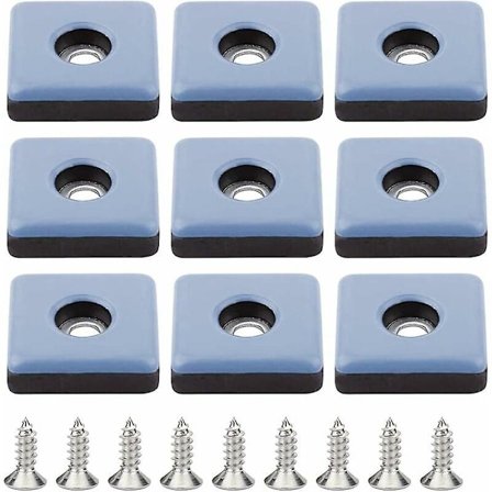 Møbelglider, gu.b/bon 24 stk. Teflon møbelglider 25mm Stoleben Med Skruer Ptfe Teflon Glider Buffer Stolglider Glider Firkantet Skrue-i C