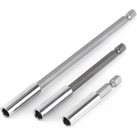 1/4 " Skruvmejsel Bitshållare Magnetisk Skruvmejselförlängare Sexkantskaft 60mm 100mm 150mm 3st