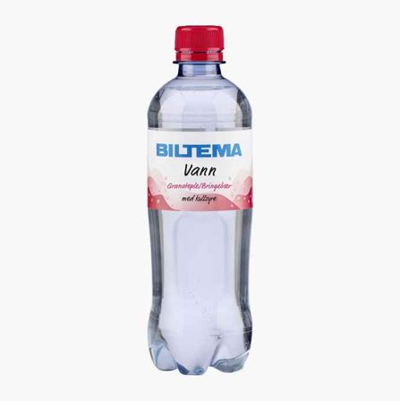 Biltema - Vann med kullsyre granateple/bringebær 50 cl