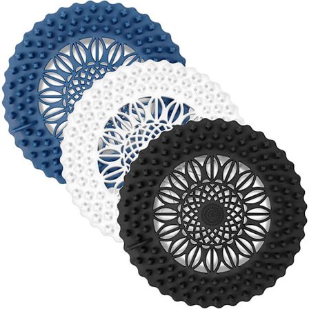 3-delad silikonavloppshårssamlare, duschavloppslock, badkarsavloppslock, tillbehör, kökshossil, sil, propp, fälla, badkarsblomsterlock för avlopp