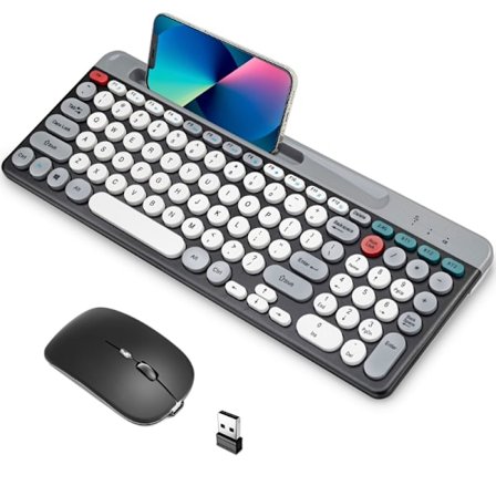 Bluetooth-kompatibelt tastatur og mus Combo Glat indtastningstastatur i fuld størrelse til bærbar PC Gamer TV-bord