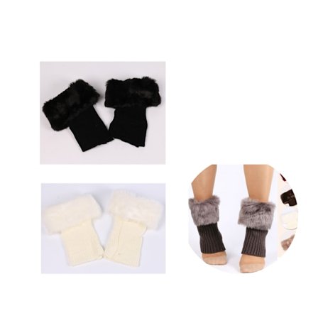 2 par nya pälsstrumpor fodrade korta stövlar A