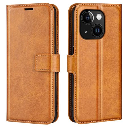 iPhone 15 Wallet Leather Cognac