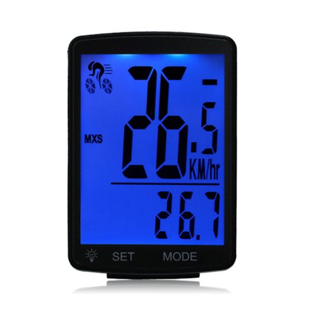 Trådløs sykkelcomputer med 2,8 tommers multifunksjonell engelsk bakgrunnsbelyst LCD HD-skjerm IPX6 vanntett sykkelcomputer stoppeklokke målbar 