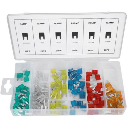120 stk./æske Lille Størrelse Bil Bladsikringssortiment 5 AMP, 10 AMP, 15 AMP, 20 AMP, 25 AMP, 30 AMP, DUBUNS