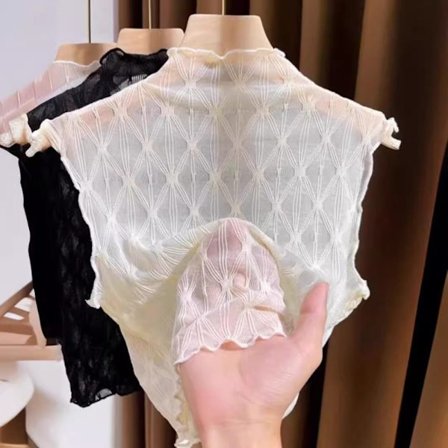 Fake Collar Vest Blondekrave Undertrøje BEIGE