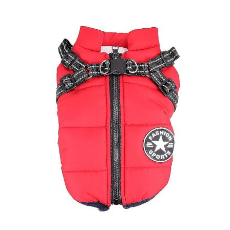 Moderigtig Vinterfrakke til Hund, Varmt Tøj til Kæledyr, Bomuldsvest til Kæledyr, Tilbehør til Kæledyr (rød,