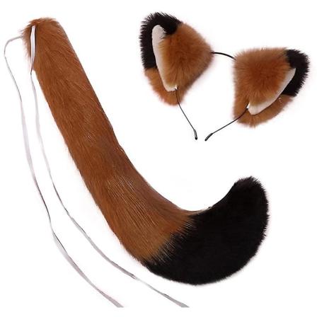 Tekoturkiksen häntä ja korvat Anime Korvat Tail Wolf Fox Cat korvat ja set