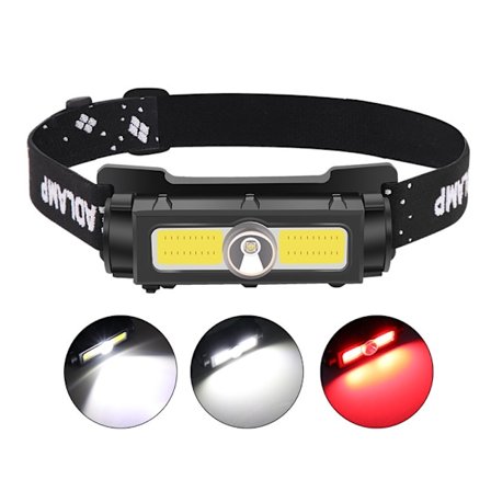 Tehokas otsalamppu 1000 lumenia, Ladattava LED-otsalamppu punaisella