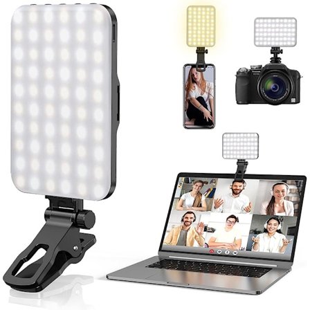 Selfie-lys, 60 LED 2200mAh oppladbar mobiltelefonfylllys 3 moduser