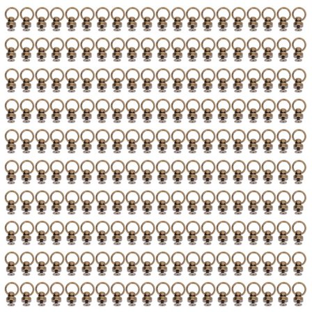 200 sæt 9mm messingnitter pung kuglenitter store trækring knapnitter nitter til DIY tøj tasker sko telefonetui bronze