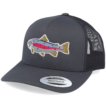 Skillfish - Grigio trucker Cappellino - Rainbow Trout Applique Dark Grey Trucker @ Hatstore