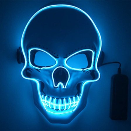 /#/LED-mask, Halloween-mask EL-trådmask Ljusskräckmask Cosplay H/#/