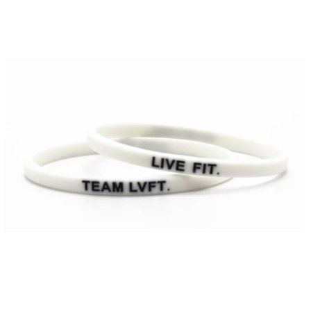 White Live Fit Bracelet Fitness Training Dedication Team Lvft