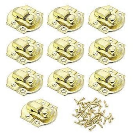 10x Antik Metal Låslukning Buet Spænde Horn Spænde Hæk Gift Smykkeæske Padl (Guld)