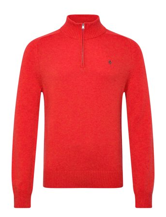 New Hertford Half Zip Red Morris