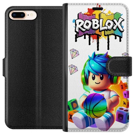 Yhteensopiva Lompakkokotelo Apple Apple iPhone 7 Plus Värikäs Roblox-kuvitus pelihahmolla, leluilla ja energialla, täydellinen pelifaneille ja mode