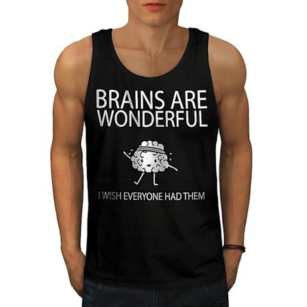 Brain Sarcasm Joke Men Blacktank Top