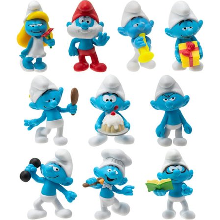 12-pakning Smurfer Figurer Leketøyssamling Modellpynt Kake Toppers Barnegaver