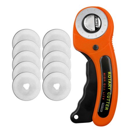 Rotary Fabric Cutter, Loop Handle Design Razor Sharp Blade 45mm Rotary Cutting Tool with Precision Engineering, Sewing Rotary Cutter for Quilting